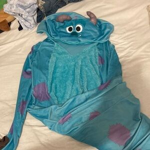 Sulley Monster Plush Hooded Costume Onesie - Blue with Purple Spots